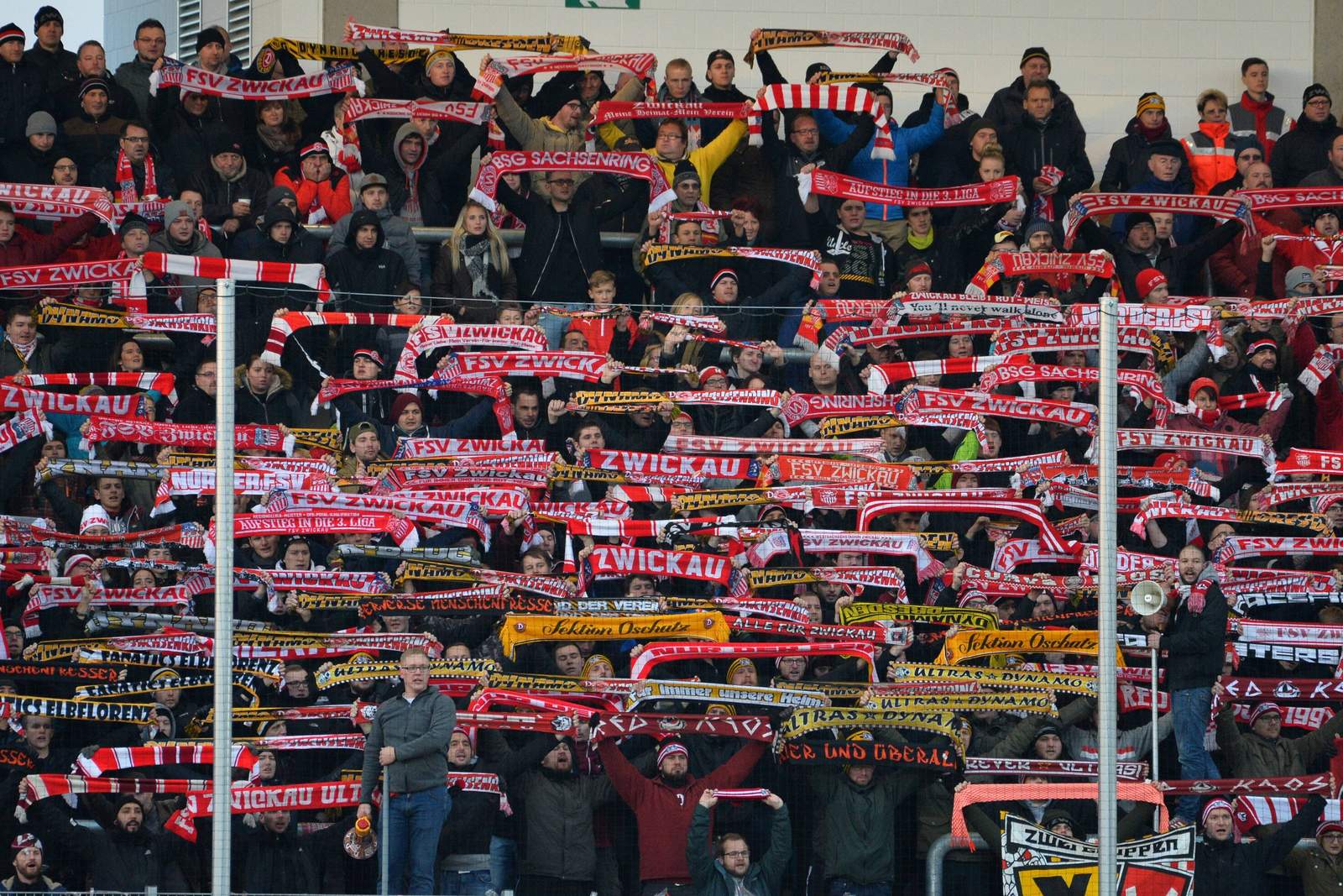 zwickau fans 3.liga FSV Zwickau Fans mit Choreografie
