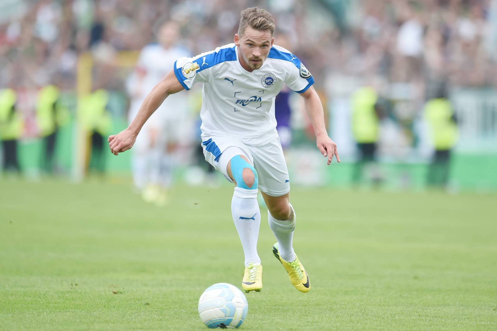 3. Liga, Sportfreunde Lotte, Kevin Freiberger Kevin Freiberger im Spurt für die Sportfreunde Lotte unterwegs.