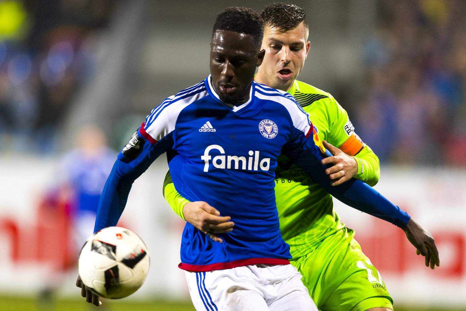 Schindler Holstein Kiel 3.Liga Kingsley Schindler, Offensivmann von Holstein Kiel.