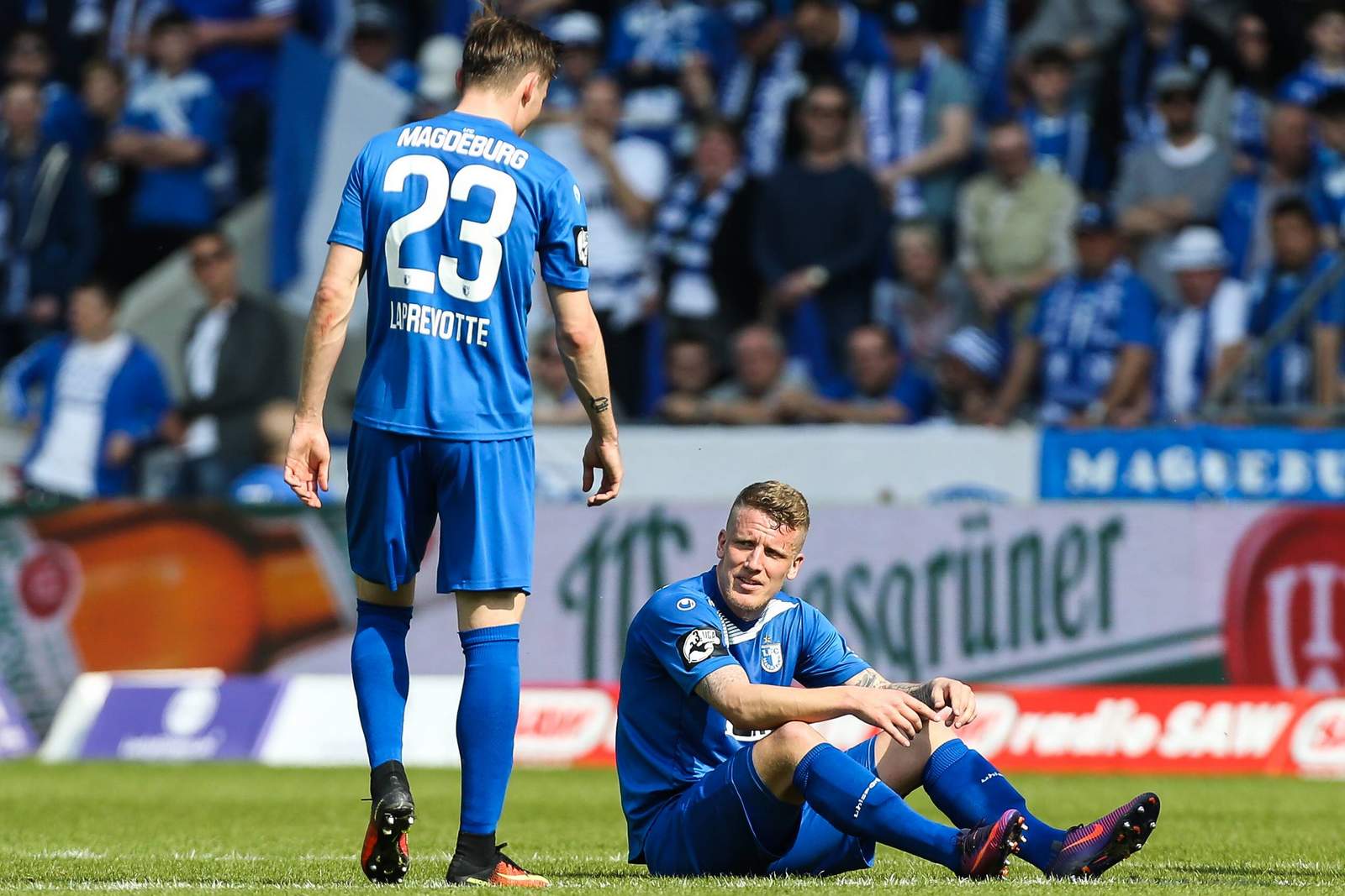 Laprevotte Weil Magdeburg 3.Liga Charles-Elie Laprevotte und Richard Weil vom 1. FC Magdeburg.