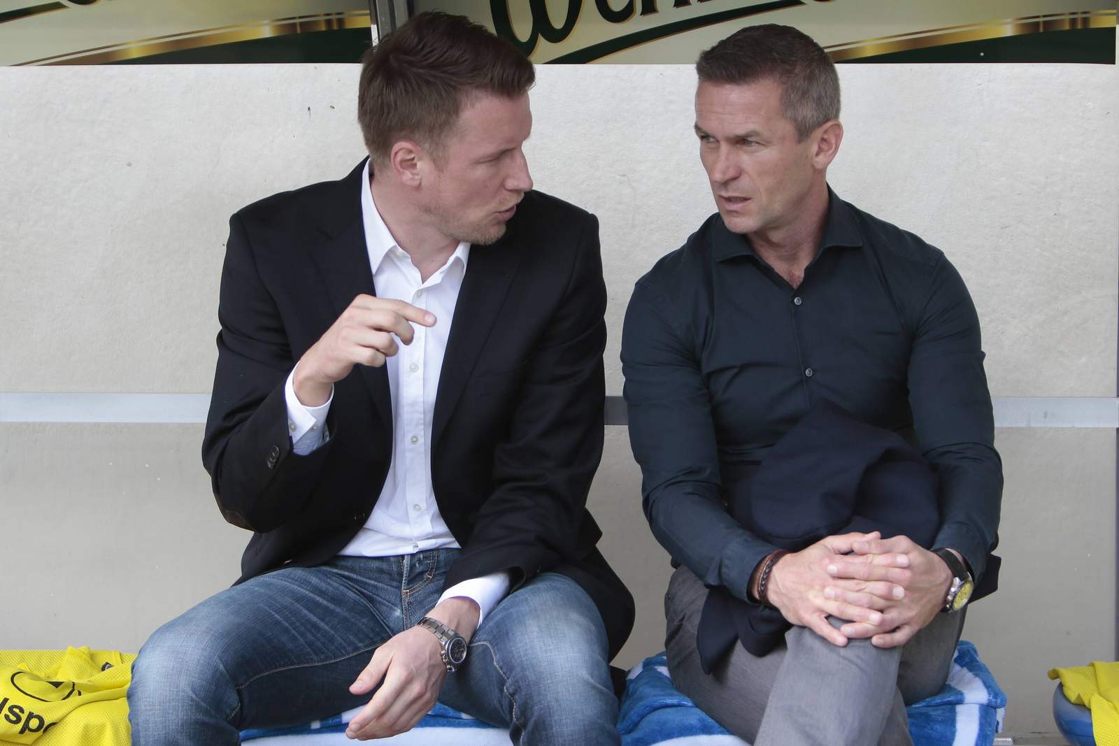 Mario Kallnik, maik franz, magdeburg Mario Kallnik und Maik Franz vom 1. FC Magdeburg