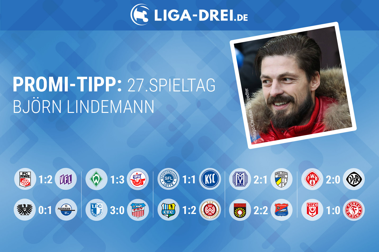 Björn Lindemann tippt den 27. Spieltag der 3. Liga