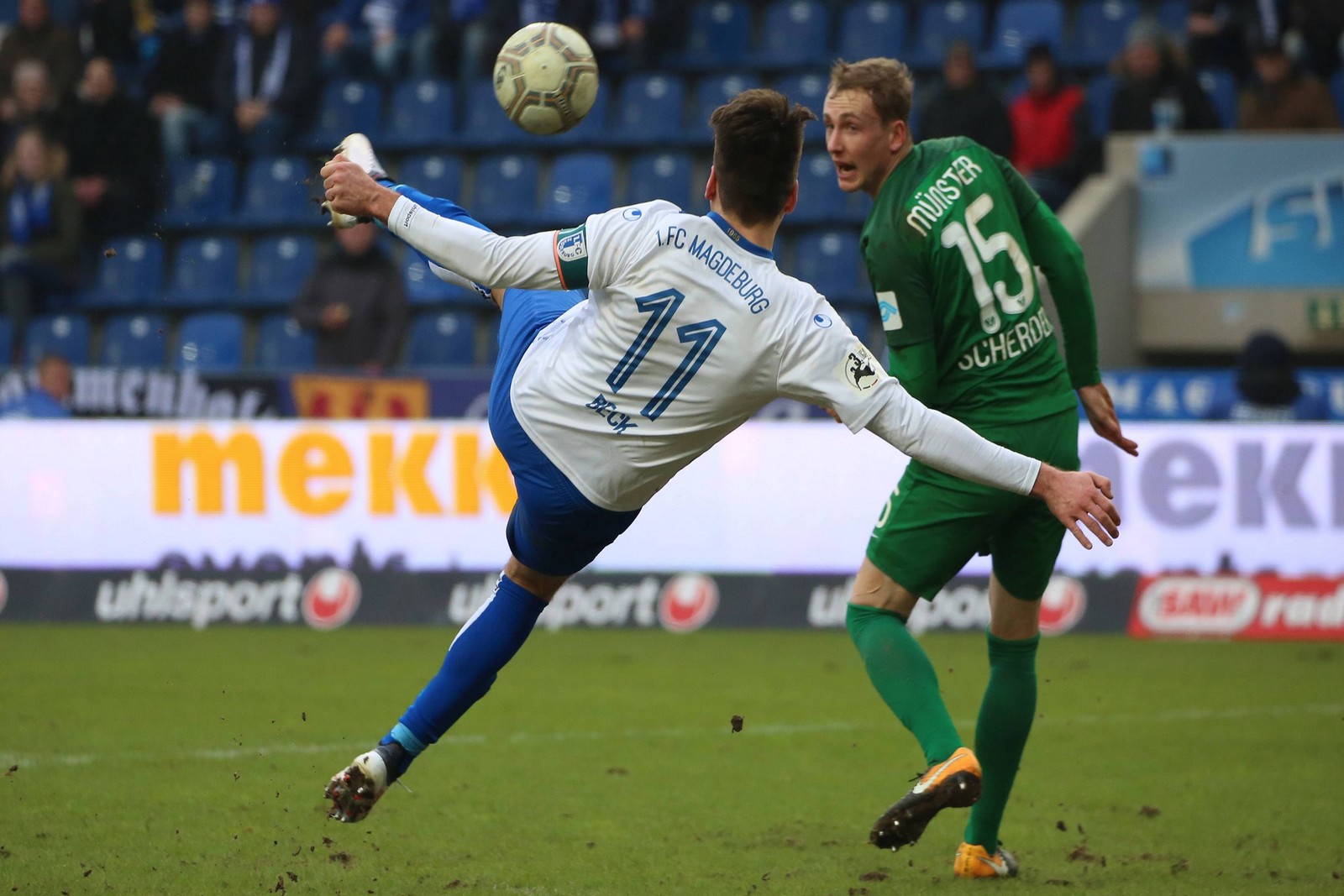 Christian Beck, 1. Fc Magdeburg, 3. Liga Christian Beck vom 1. FC Magdeburg trifft gegen Preußen Münster.