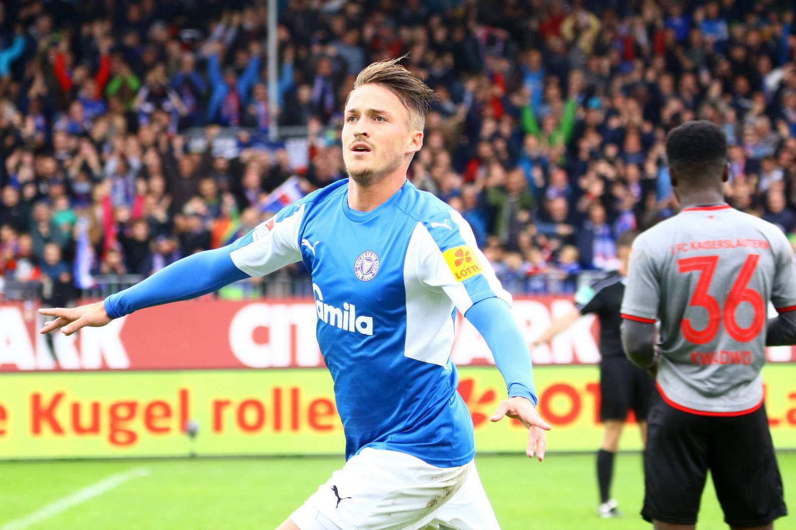 Manuel Janzer nach dem Siegtreffer gegen Kaiserslautern.