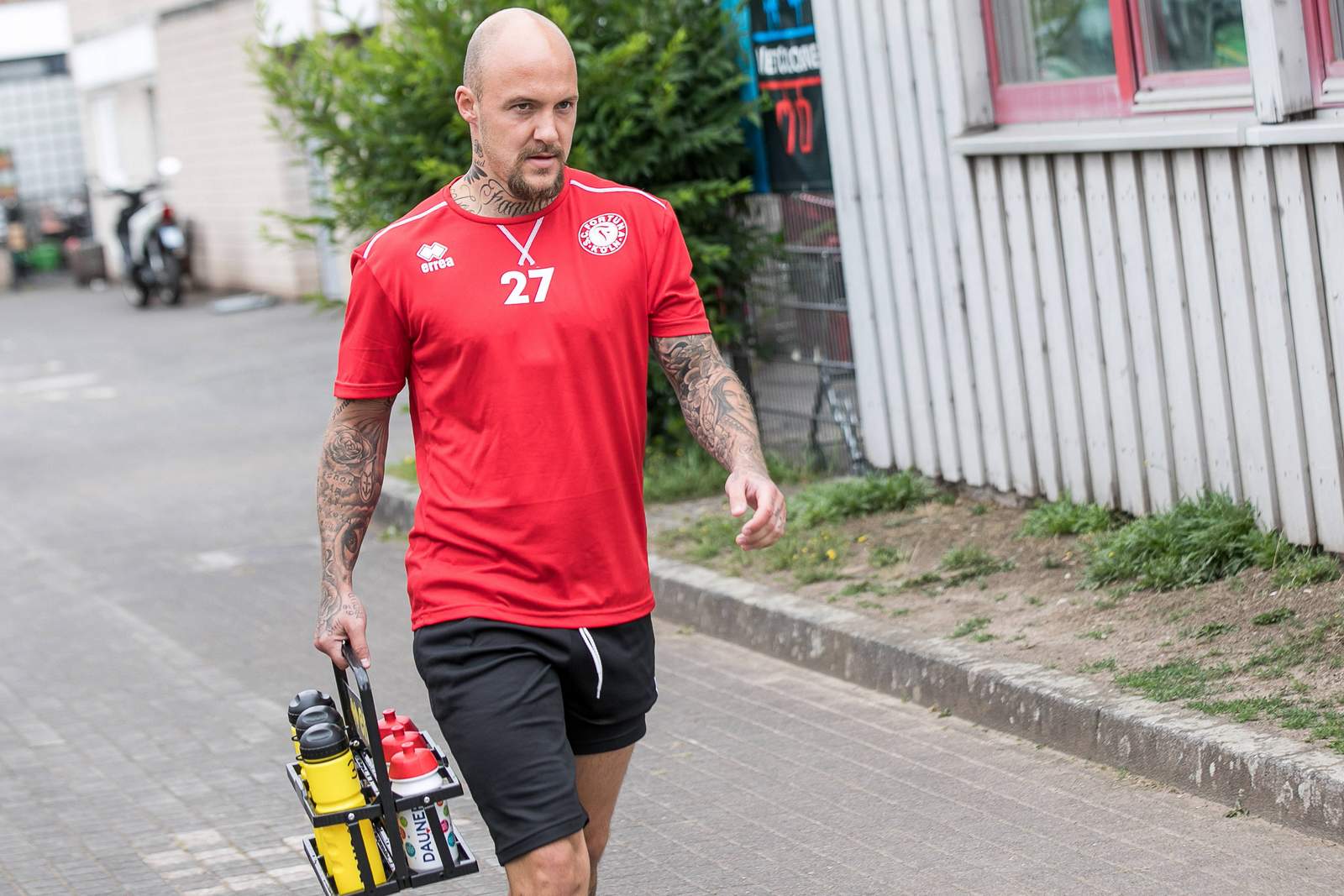 exslager fortuna köln 3.liga Maurice Exslager von Fortuna Köln geht zum Training
