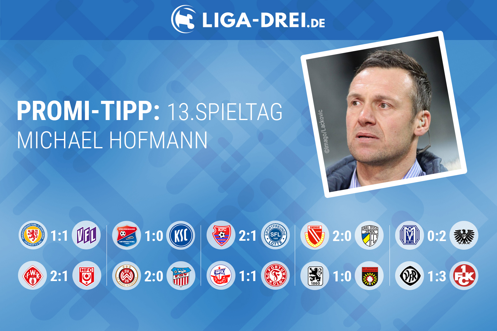 Michael Hofmann beim Liga-Drei.de Promi-Tipp 2018/19