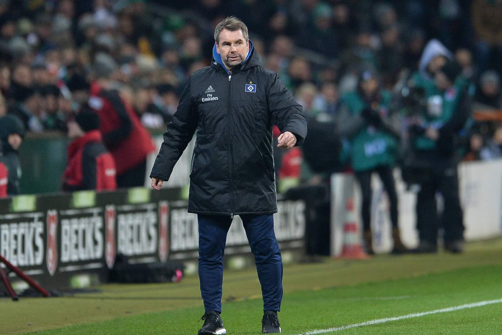 hollerbach hsv bundesliga Bernd Hollerbach beim Spiel HSV gegen Werder Bremen