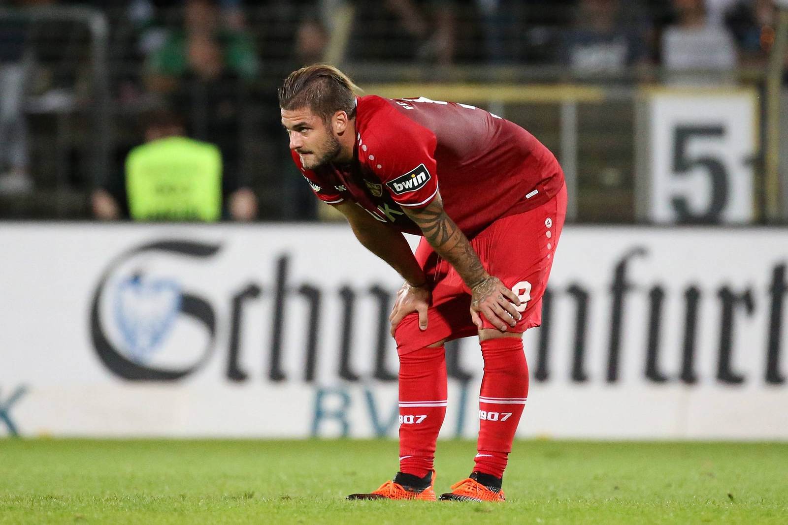 dominic baumann, würzburger kickers, toto pokal Dominic Baumann enttäuscht