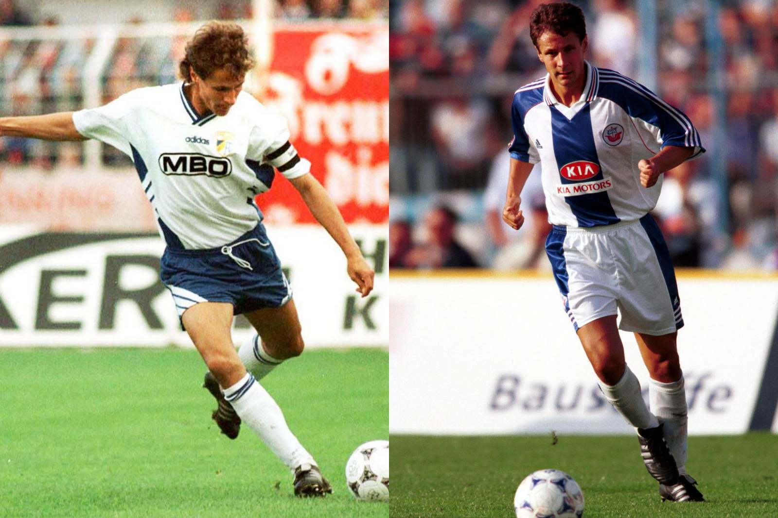 collage, olaf holetschek, carl zeiss jena, hansa rostock Olaf Holetschek am Ball für Carl Zeiss Jena und Hansa Rostock
