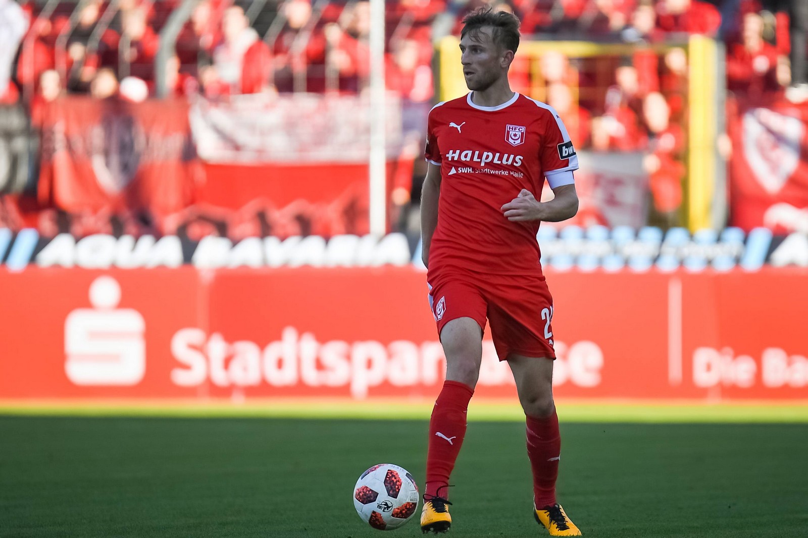 3. liga, hallescher fc, jan washausen Jan Washausen in Aktion.