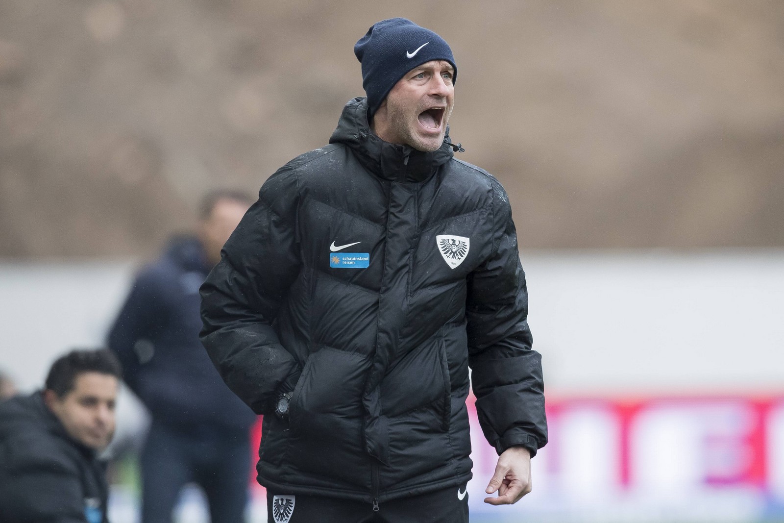 3. liga, preußen münster, marco antwerpen Marco Antwerpen coacht sein Team gegen den KSC: