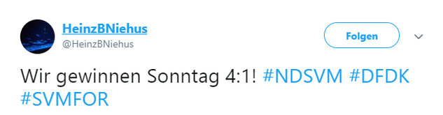 Tweet zu Meppen gegen Köln