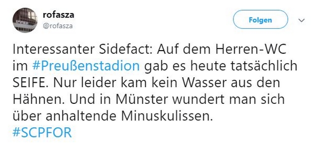 Tweet zu Münster gegen Köln