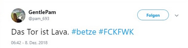 Tweet zu Kaiserslautern gegen Würzburg