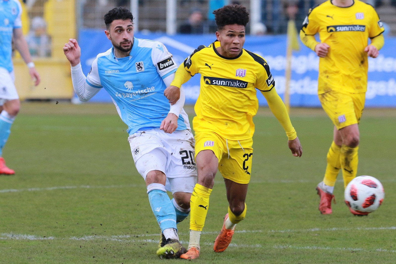 3. liga, vfl osnabrück, felix agu Felix Agu (r.) im Spiel gegen 1860.