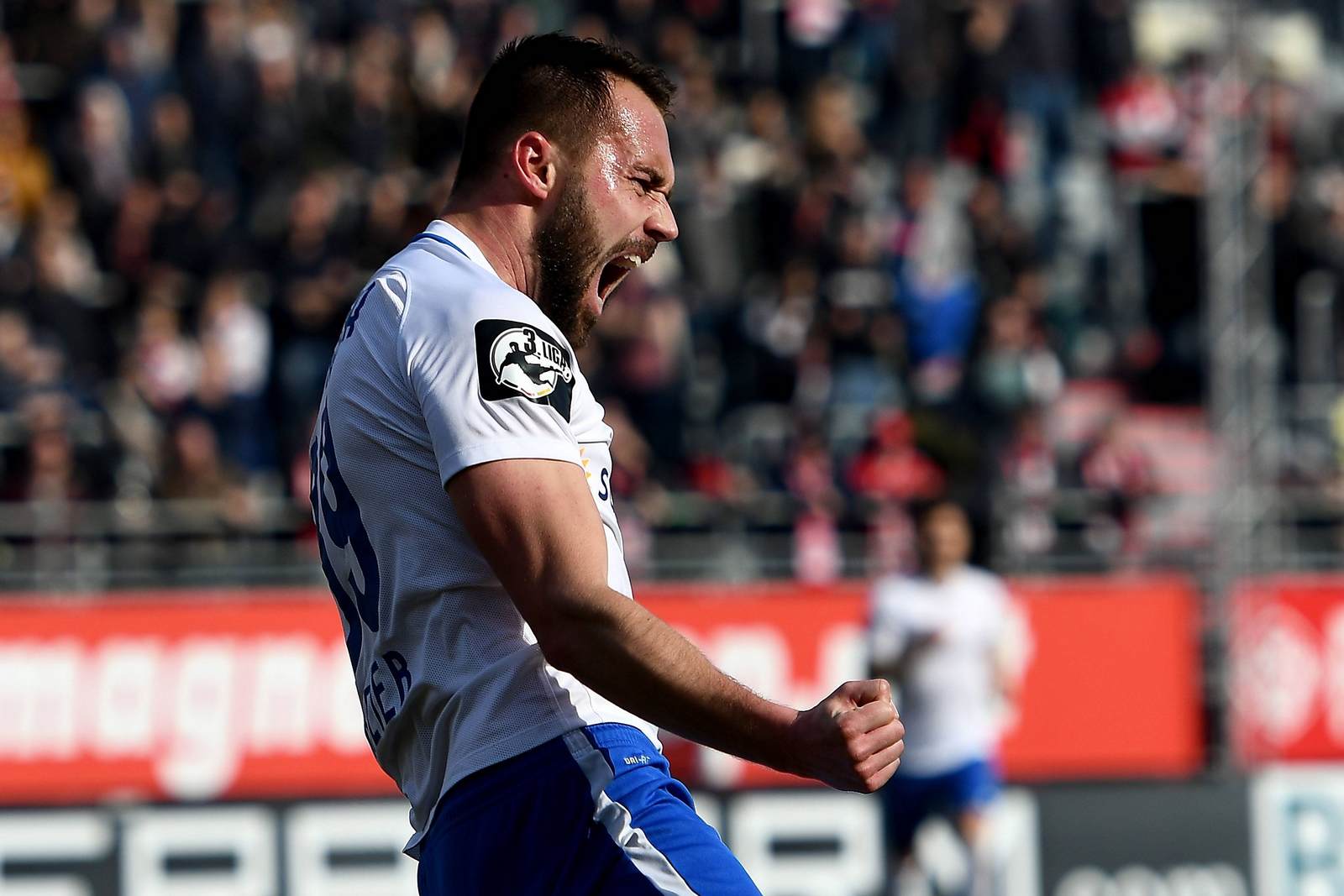 pascal breier, hansa rostock, 3. liga Pascal Breier jubelt für Hansa Rostock