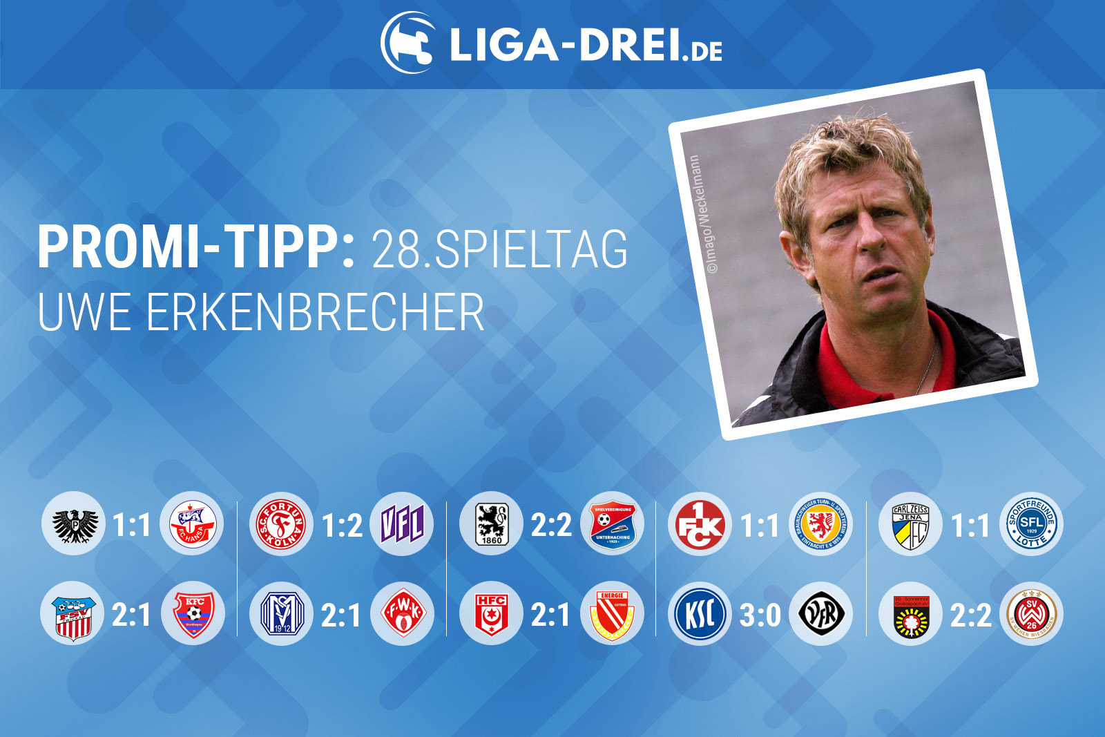 Uwe Erkenbrecher beim Liga-Drei.de Promi-Tipp