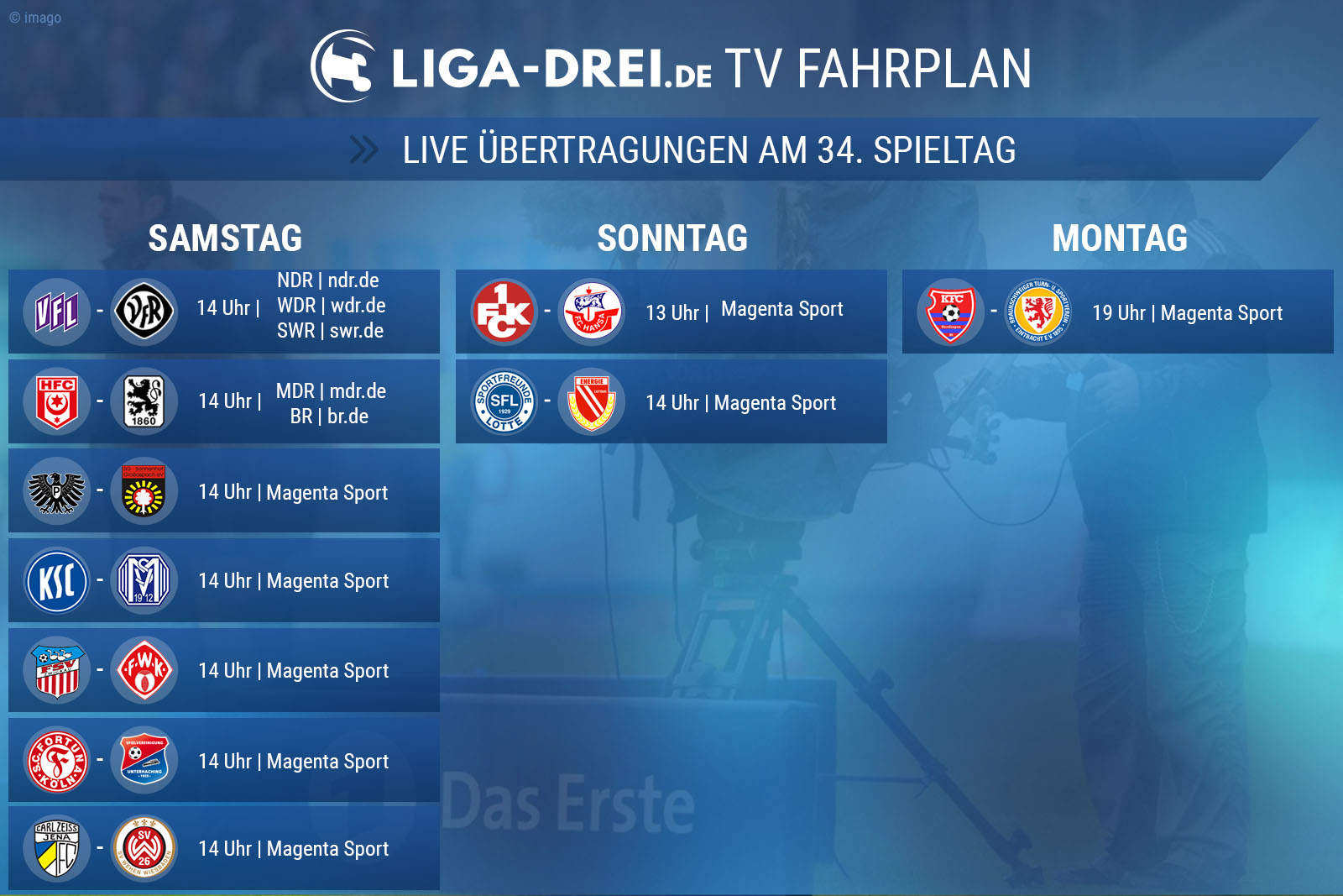 3 Liga Im Fernsehen Die Livespiele Am 34 Spieltag