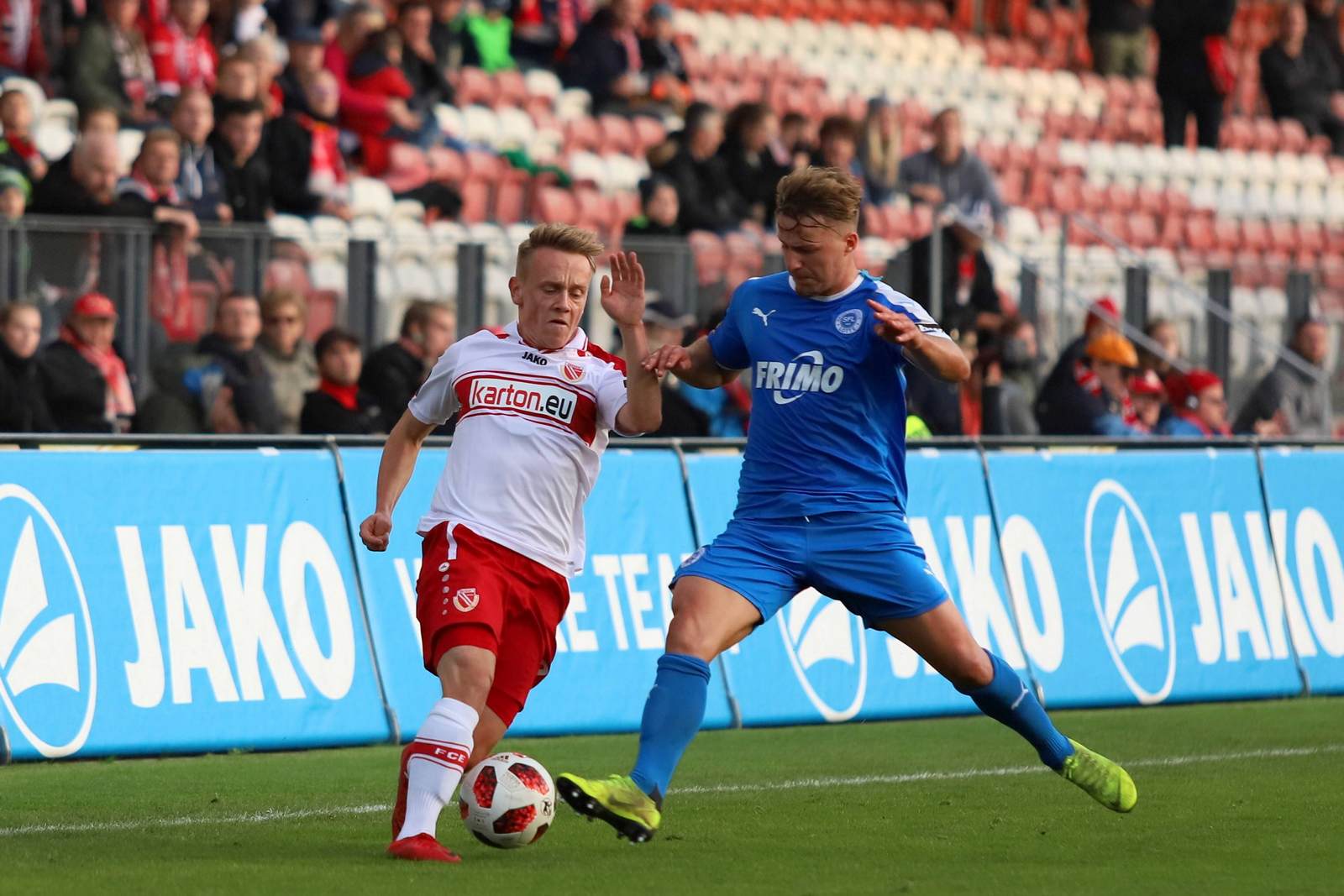 Felix Geisler, jonas Hofmann, energie Cottbus, Sportfreunde Lotte, 3. Liga Felix Geisler gegen Jonas Hofmann