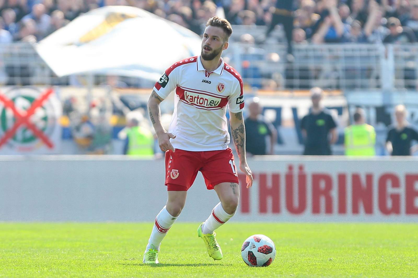 3. liga, energie cottbus, fabian holthaus Fabian Holthaus im Energie-Dress.