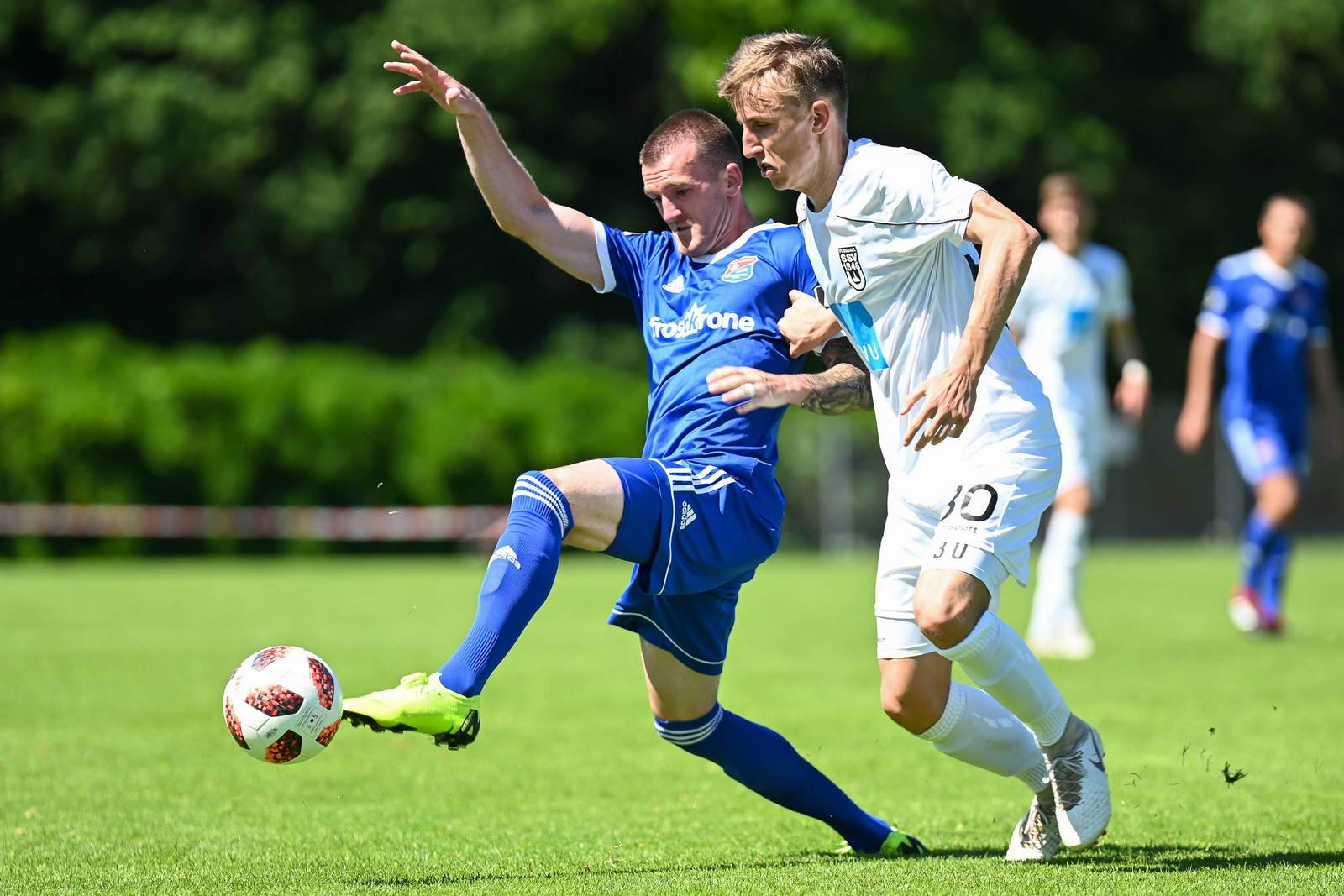 arne naudts, spvgg unterhaching, michael heilig, ulm, testspiel Arne Nauds im Trikot der SpVgg Unterhaching gegen Ulms Michael Heilig