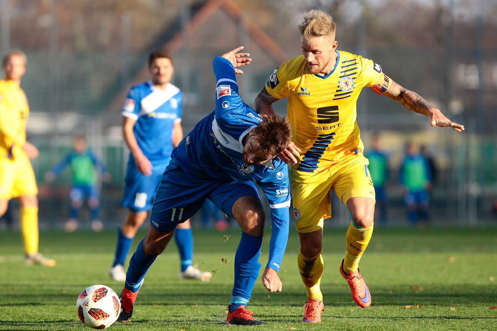 3. liga, 1. fc magdeburg, christian beck, eintracht braunschweig, felix burmeister Christian Beck (l.) gegen Felix Burmeister