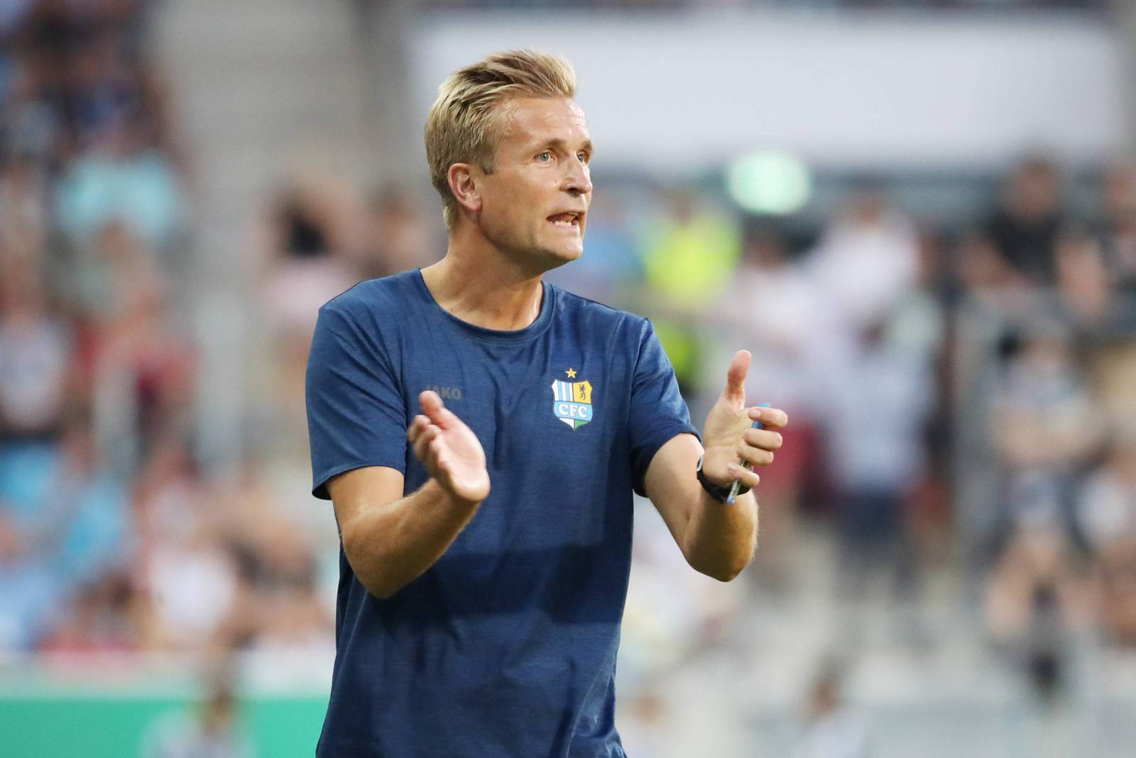 3. liga, chemnitzer fc, david bergner David Bergner an der Seitenlinie.