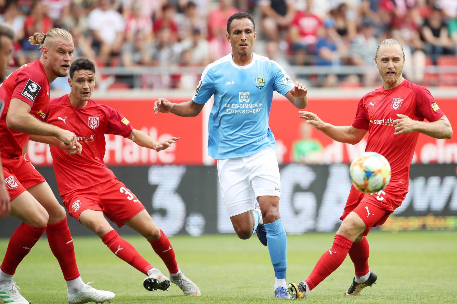 3. liga, chemnitzer fc, marcelo de freitas Marcelo de Freitas (m.) gegen Halle