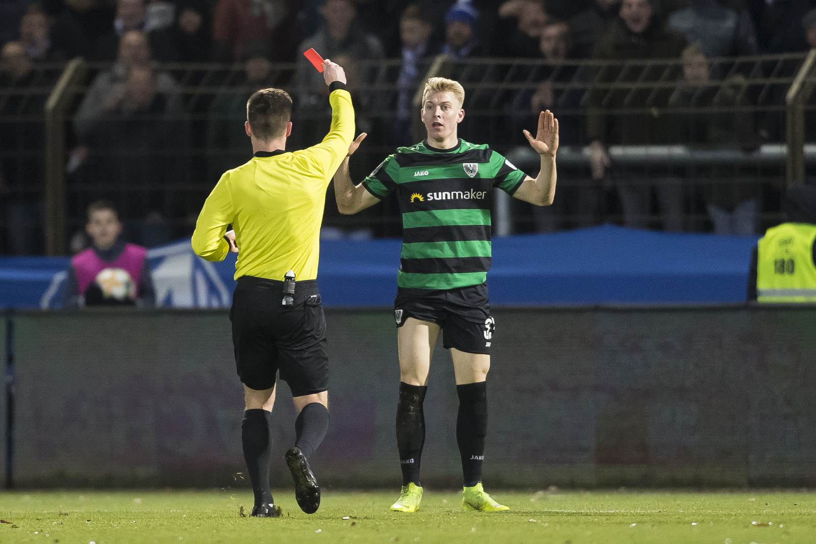 niklas heidemann, 3. liga, preußen münster Niklas Heidemann sieht Rot