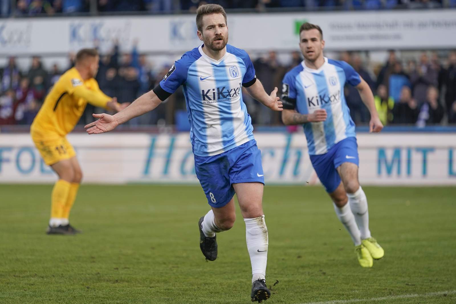 3. liga, sv meppen, thilo leugers Thilo Leugers jubelt nach seinem Treffer gegen Großaspach.