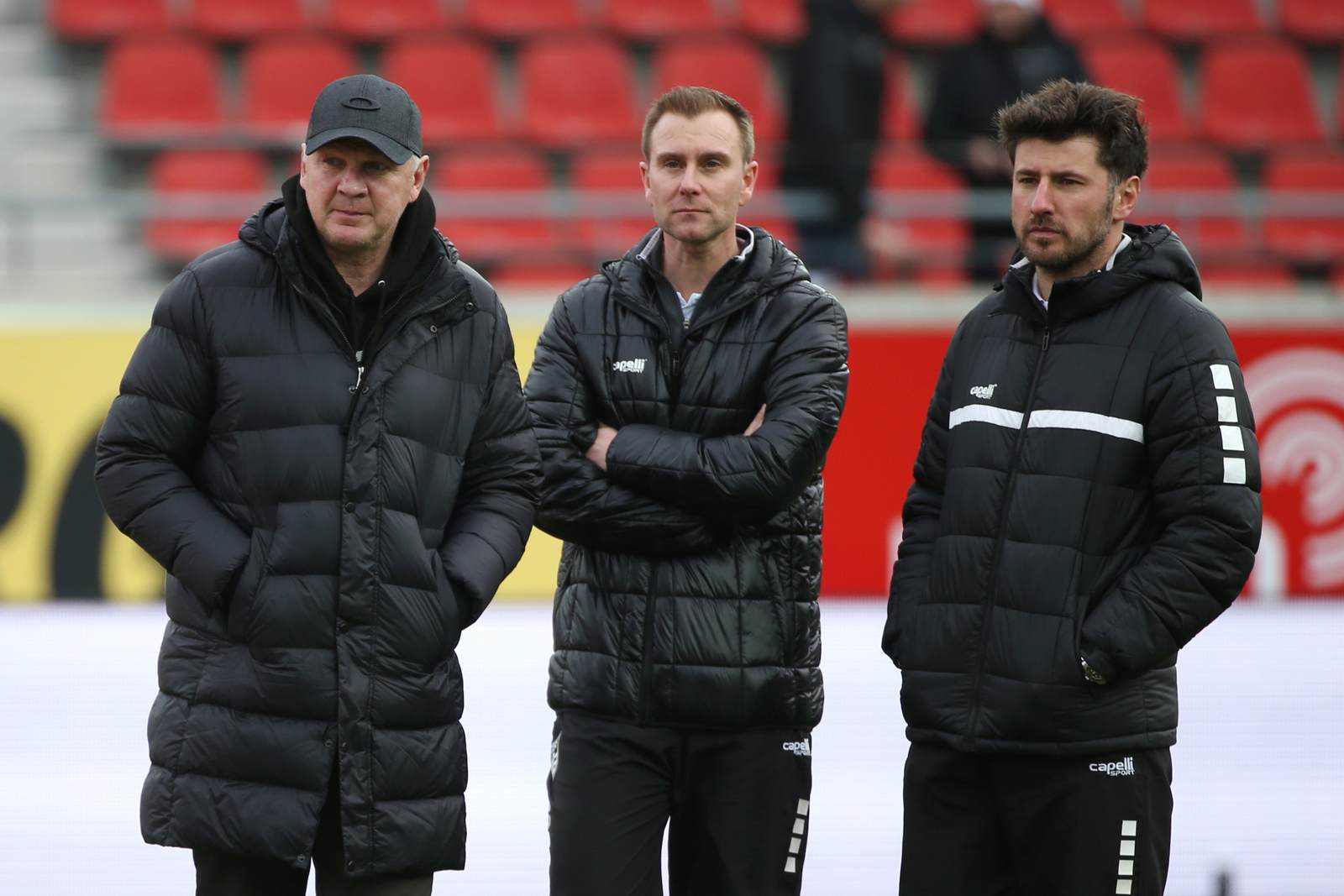 Stefan Effenberg, Daniel Steuernagel, Stefan Reisinger, kfc uerdingen, 3. liga Stefan Effenberg, Daniel Steuernagel, Stefan Reisinger beim KFC Uerdingen