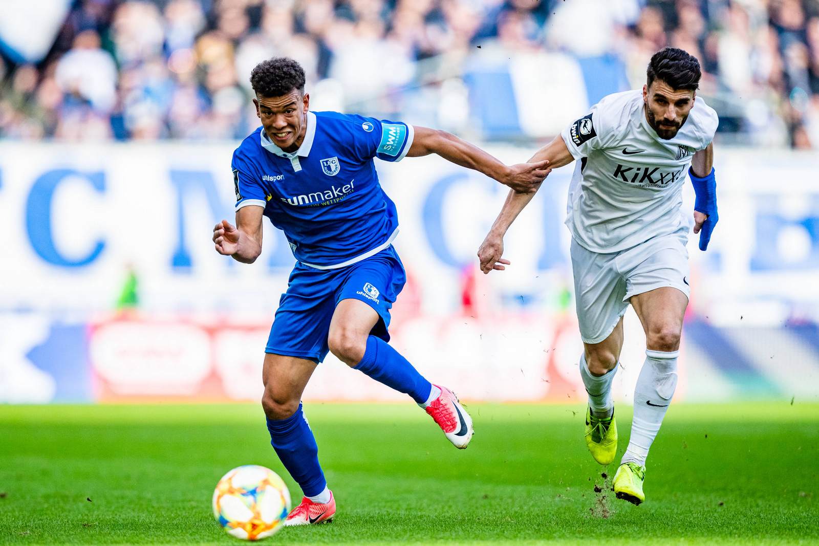 costly magdeburg rama meppen 3.liga Zweikampf zwischen Costly von Magdeburg und Rama von Meppen