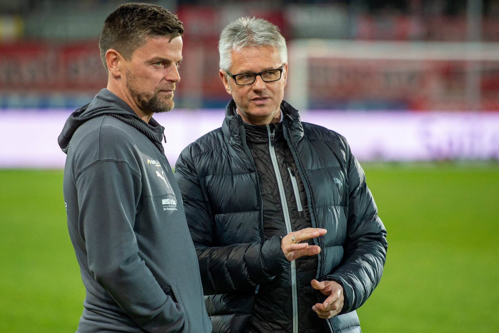 torsten ziegner, ralf heskamp, hfc, 3. liga Torsten Ziegner mit Ralf Heskamp