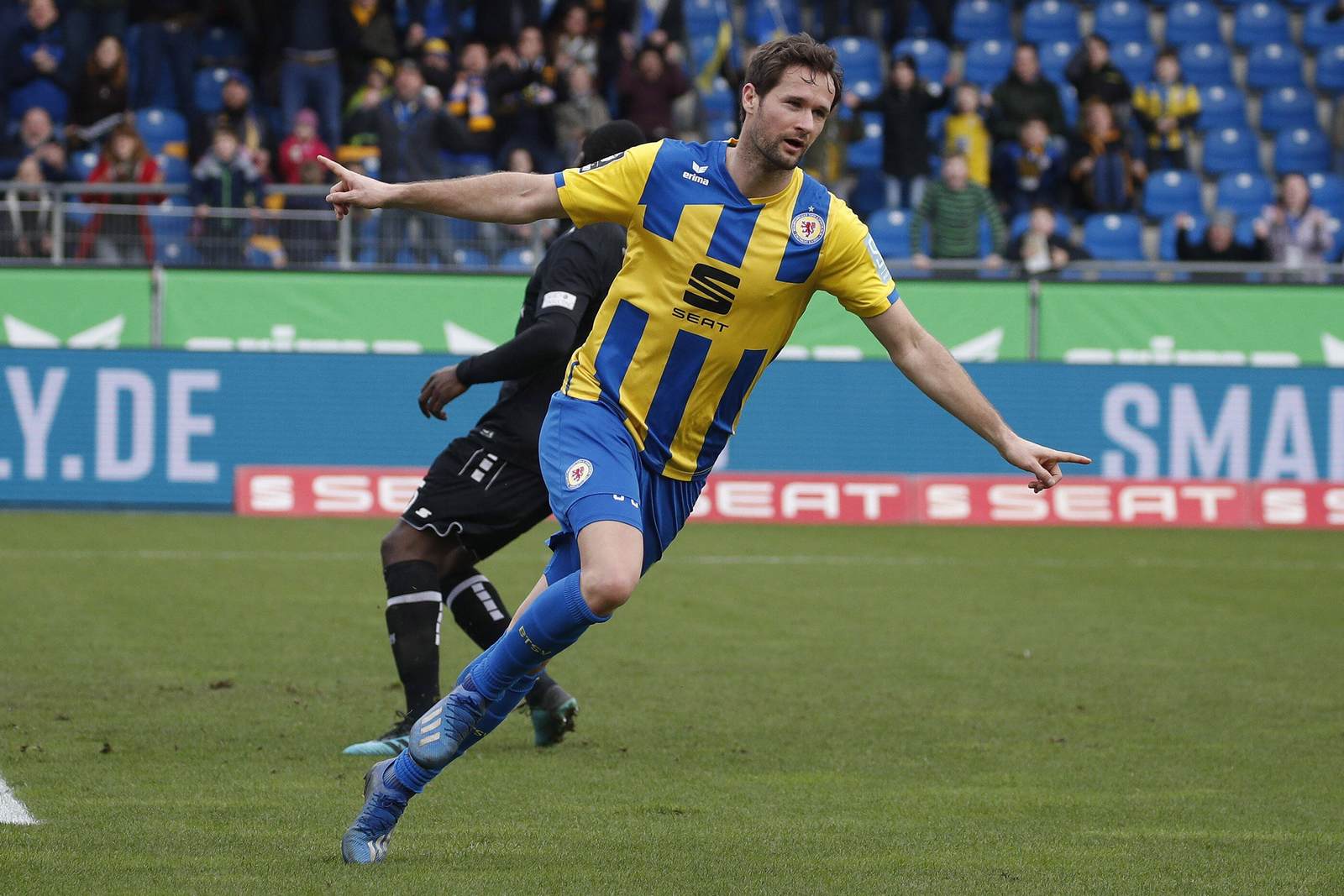 nick proschwitz, eintracht braunschweig, 3. liga Nick Proschwitz jubelt für Eintracht Braunschweig