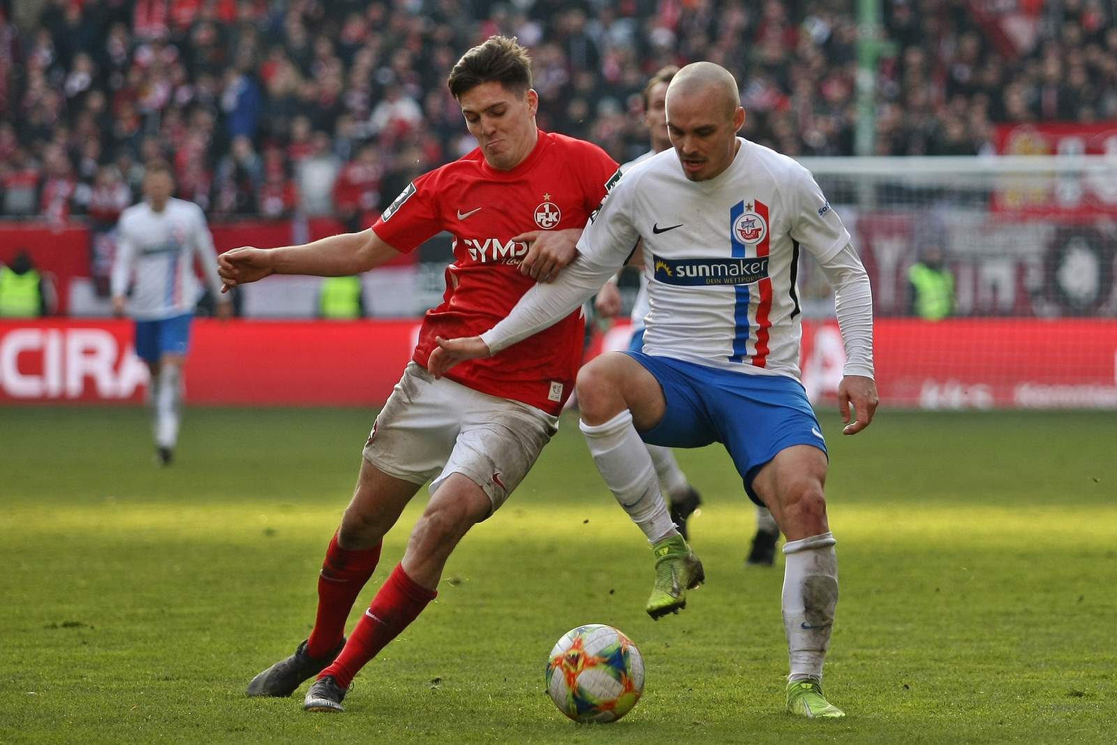 3. liga, hansa rostock, dominik schad, hansa rostock, korbinian vollmann Dominik Schad gegen Korbinian Vollmann.